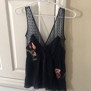 Navy Jill Stuart Silk tank